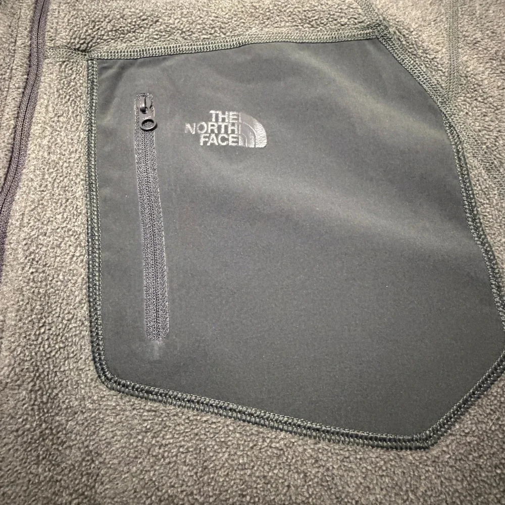 The North Face Mens XL Fleece 1/4 Zip Pullover Gray Chest Pocket - Picture 10 of 10